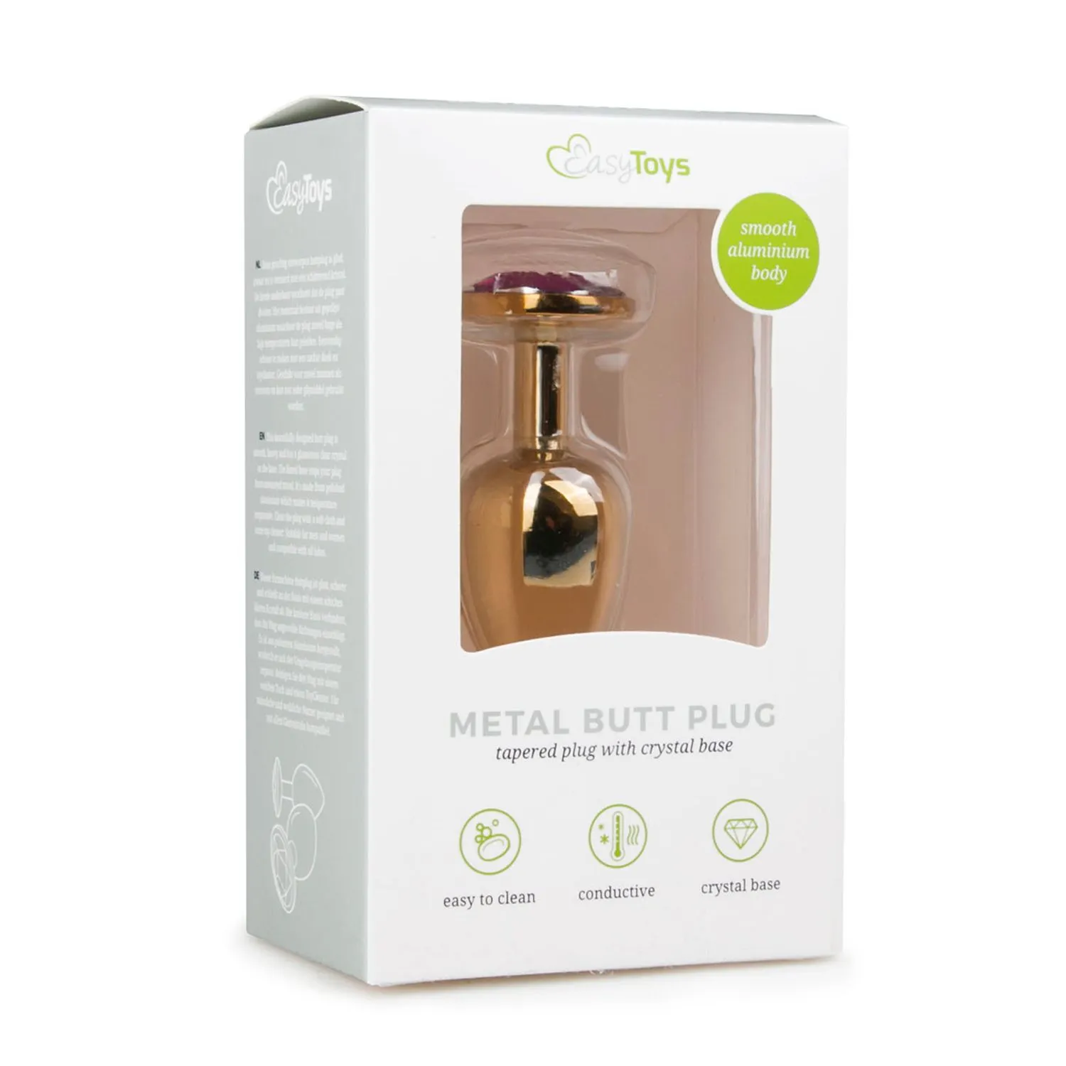 Easytoys Anal Collection - Metal Butt Plug with Purple Stone Goud (1 stuk)
