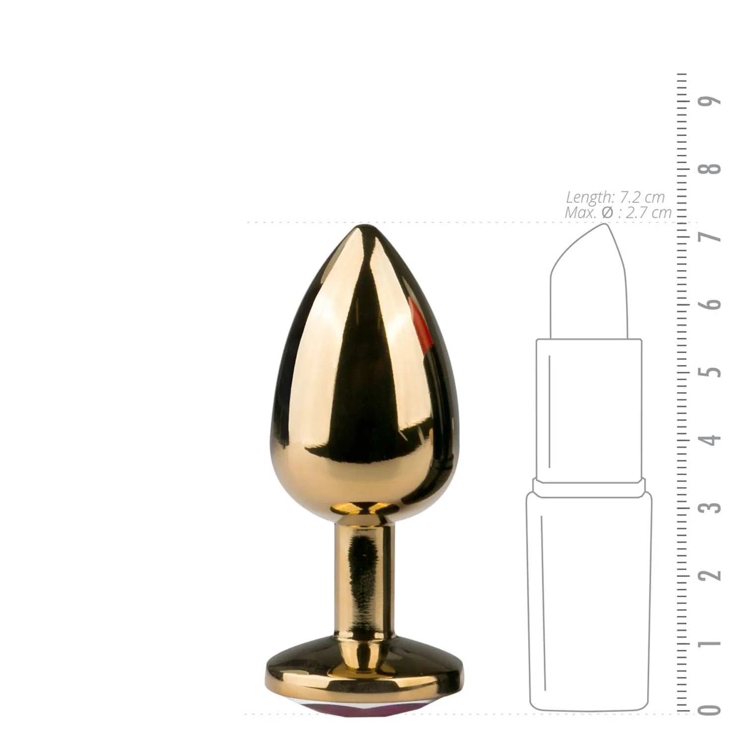 Easytoys Anal Collection - Metal Butt Plug with Purple Stone Goud (1 stuk) - image 3