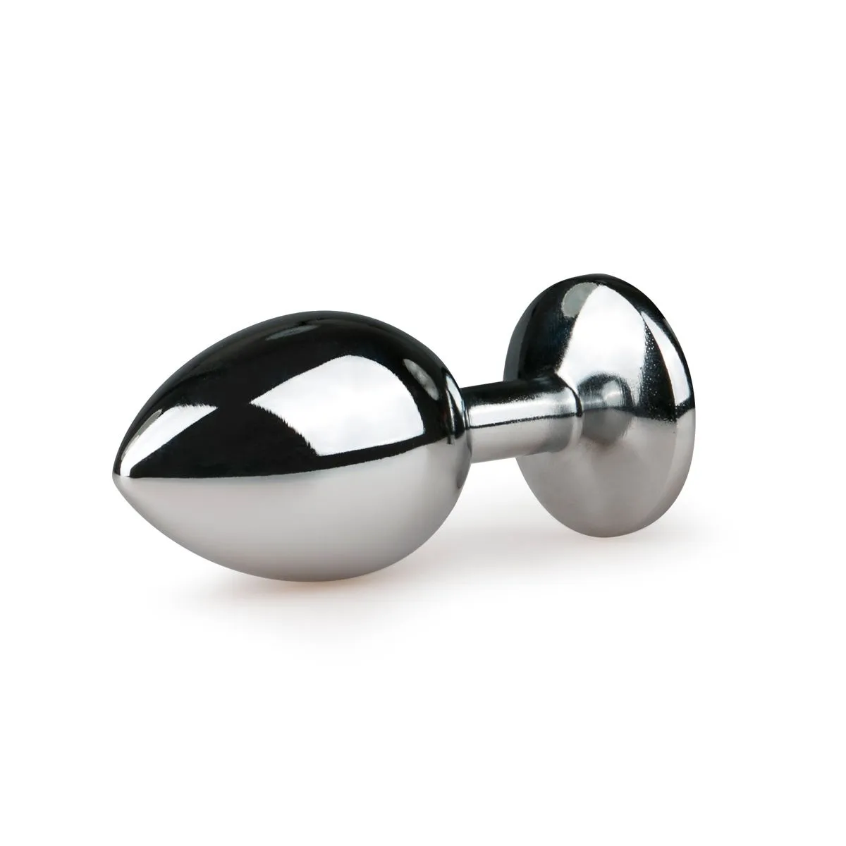 Easytoys Anal Collection - Metal Butt Plug with Pink Stone Medium Zilver (1 stuk) - image 2