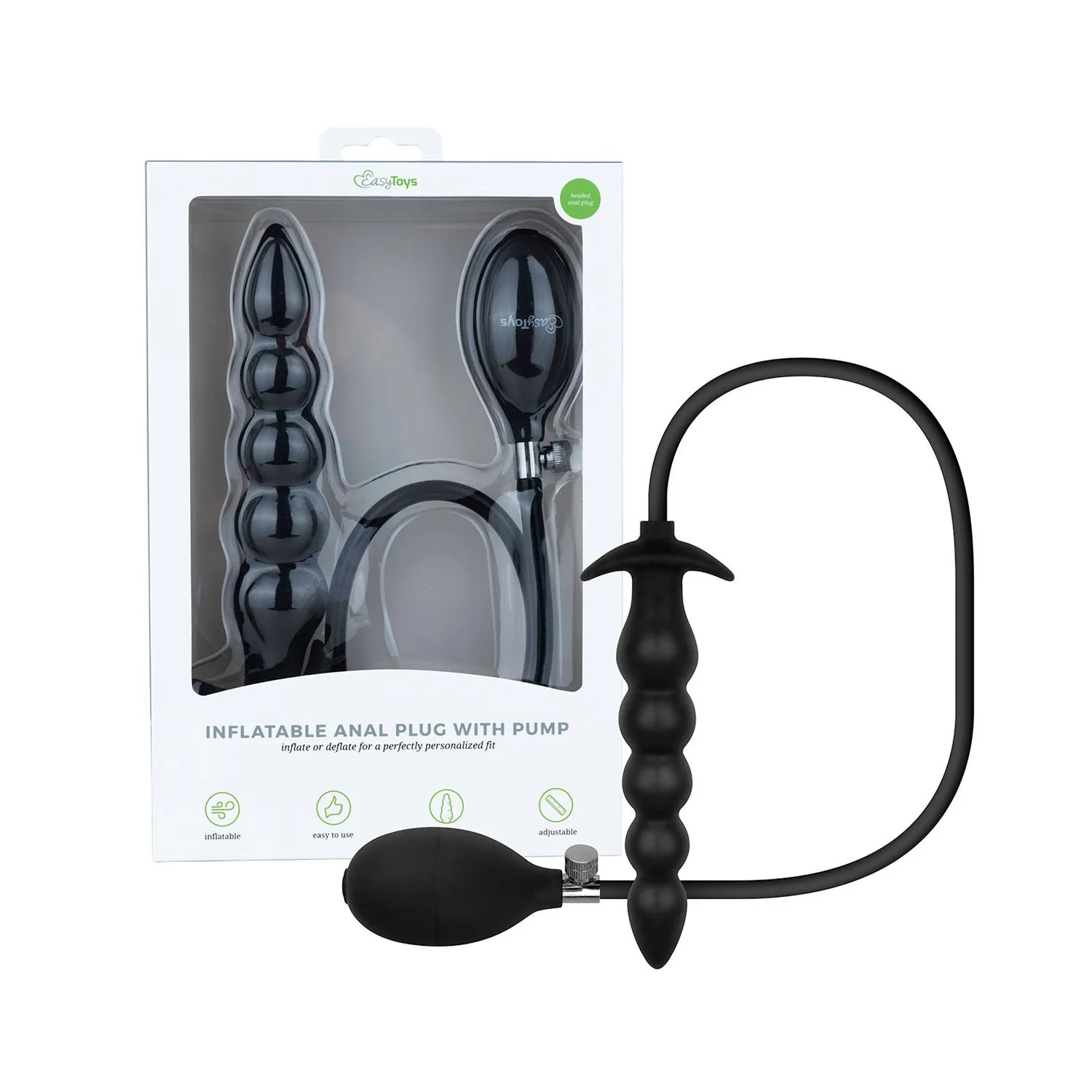 Easytoys Anal Collection - Inflatable Butt Plug Zwart (1 stuk) - image 4