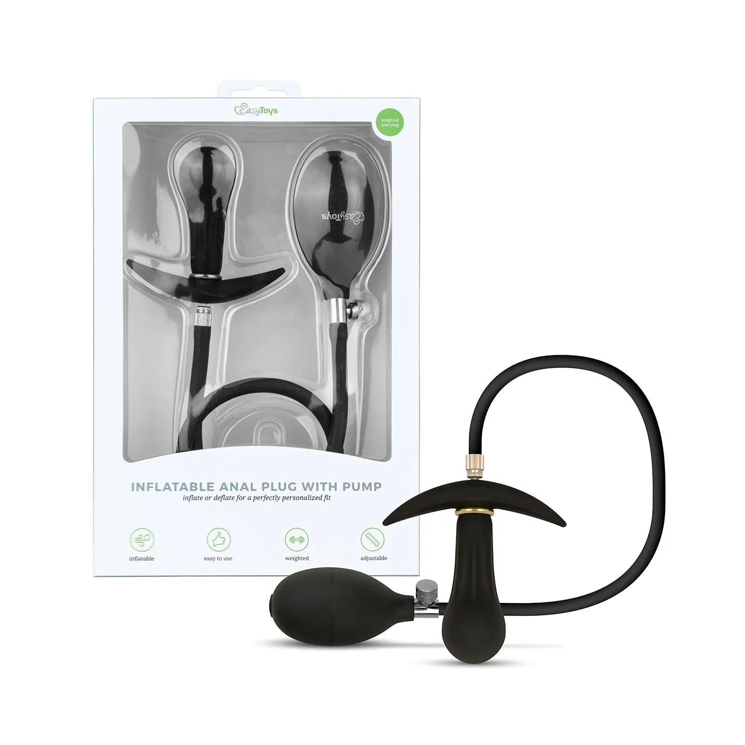 Easytoys Anal Collection - Inflatable Butt Plug Zwart (1 stuk) - image 4