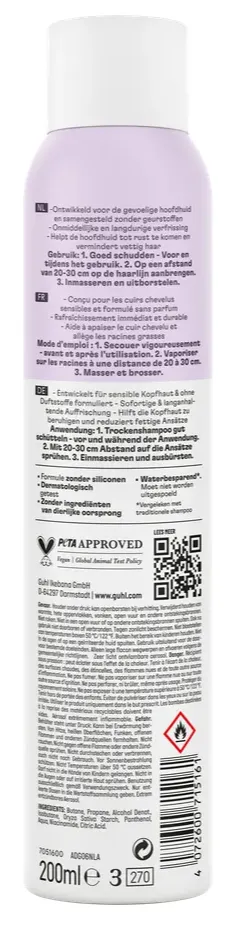 Guhl Droogshamp 30sec Gevoelig (200 ml)