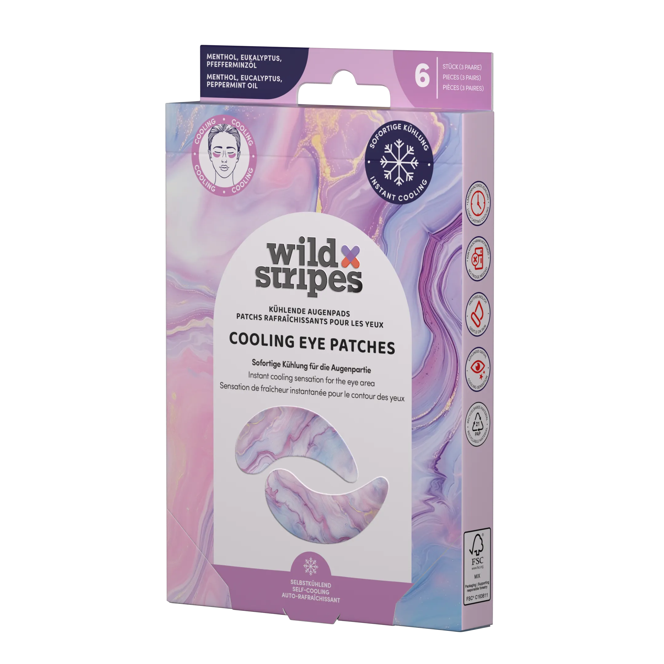 Wild Stripes Cooling Eye Patches Marble Rose (3 stuks) - image 2