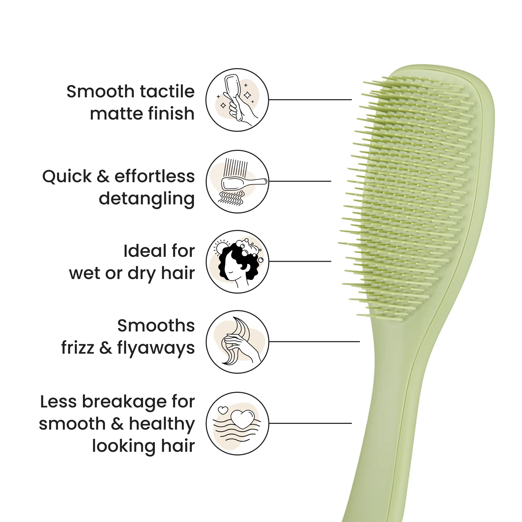 Tangle Teezer Ultimate Detangler Matte Olive Green (1 stuk) - image 2
