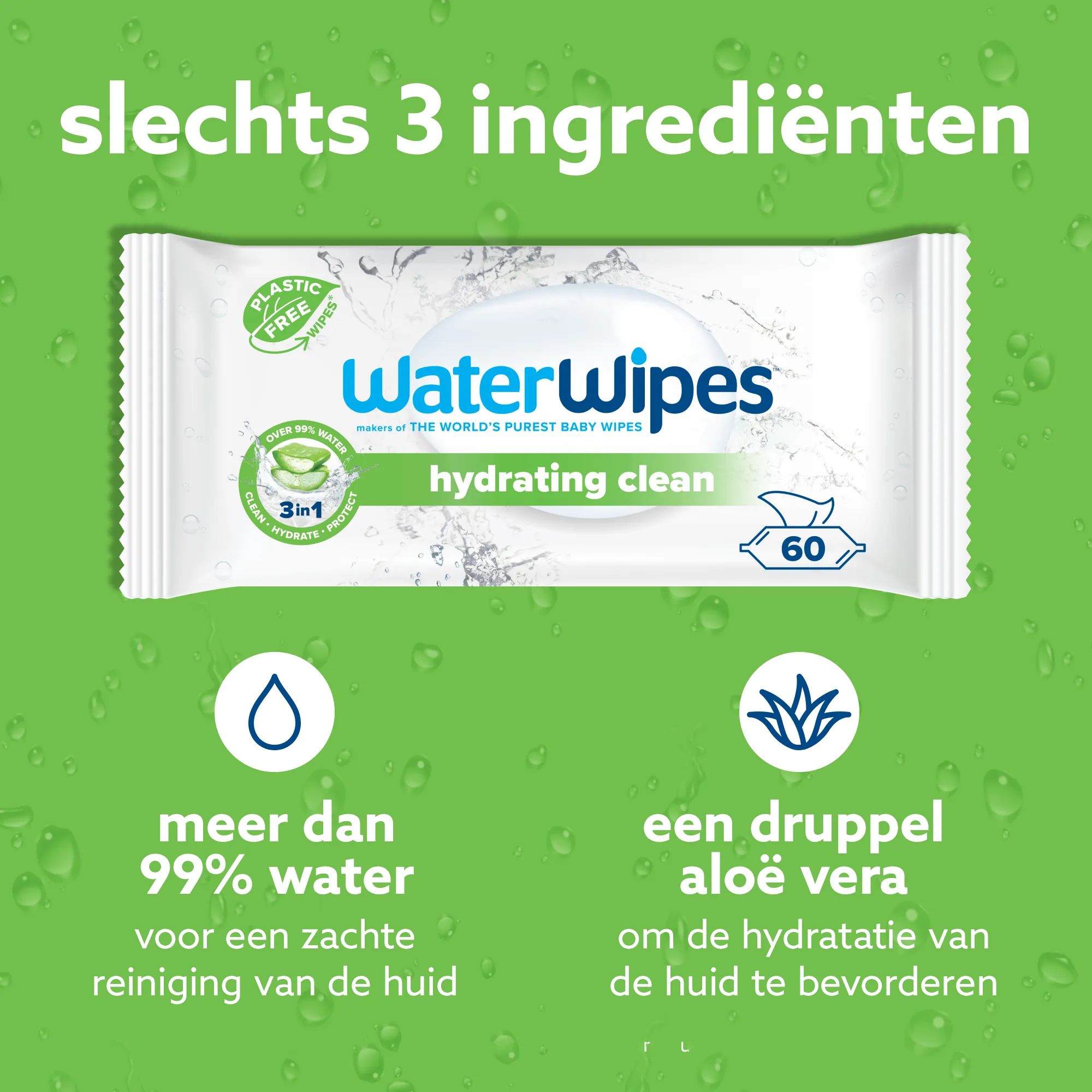 Waterwipes Billendoekjes - Hydrating (12 x 60 stuks) - image 2