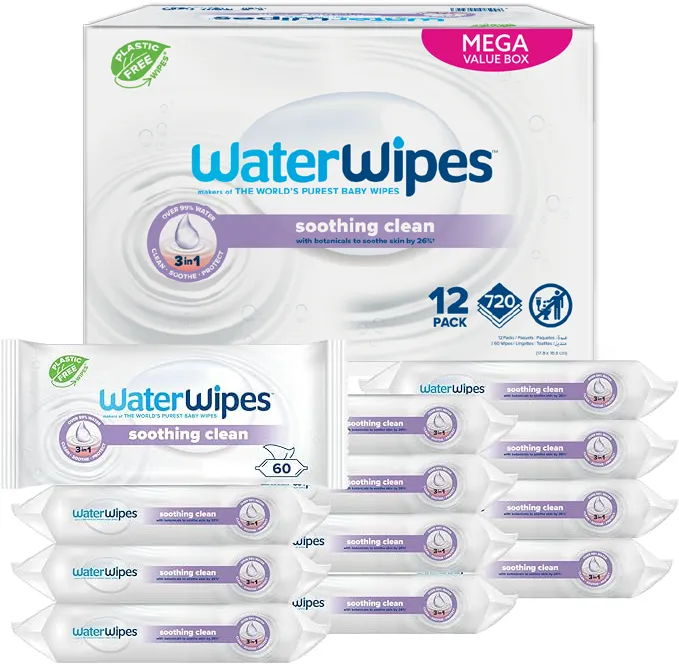 Waterwipes Billendoekjes - Soothing (12 x 60 stuks)