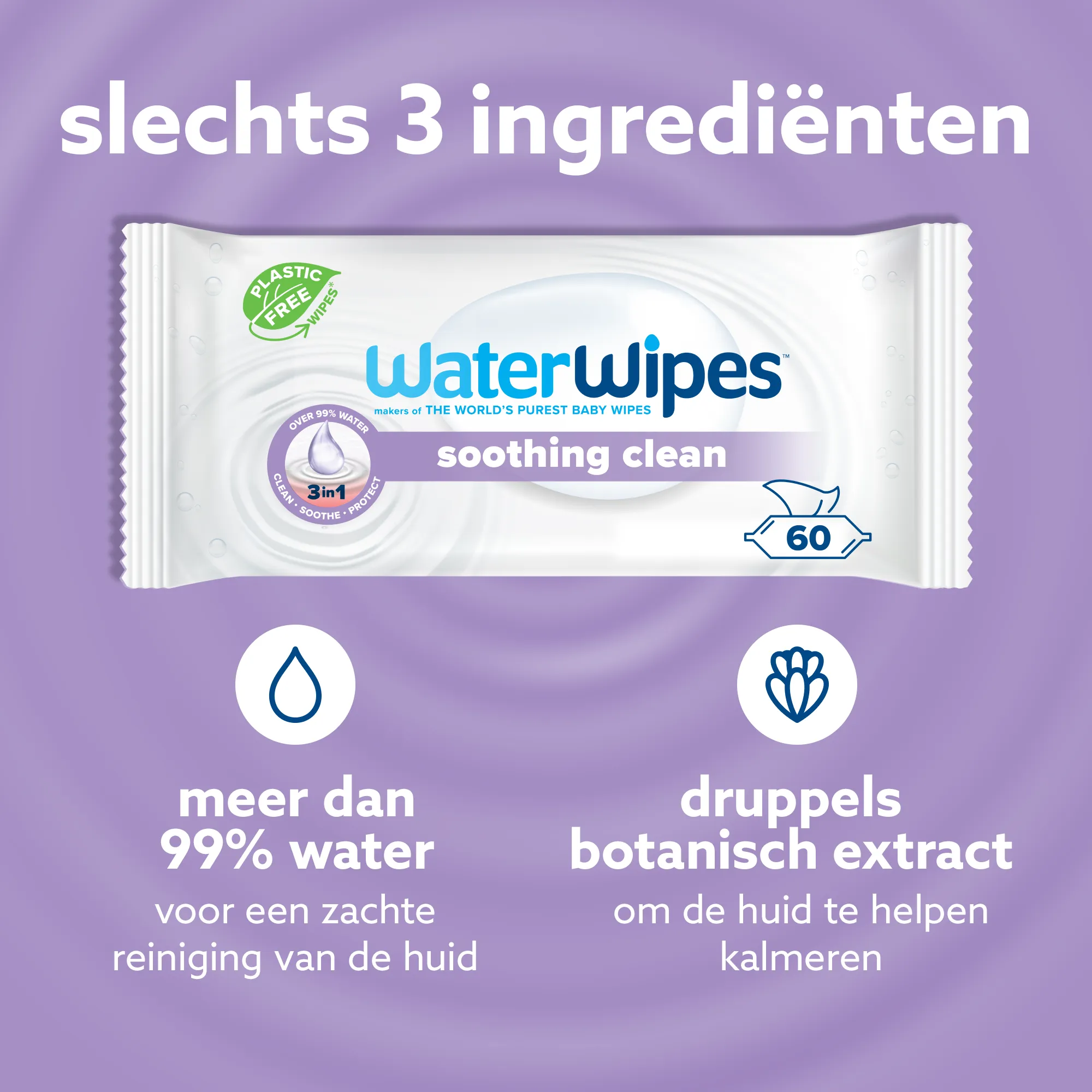 Waterwipes Billendoekjes - Soothing (12 x 60 stuks) - image 3