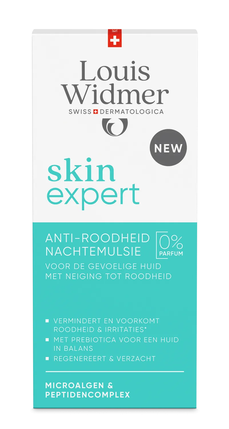 Louis Widmer Skinexpert Anti-roodheid Nachtemulsie zonder Parfum (50 ml)