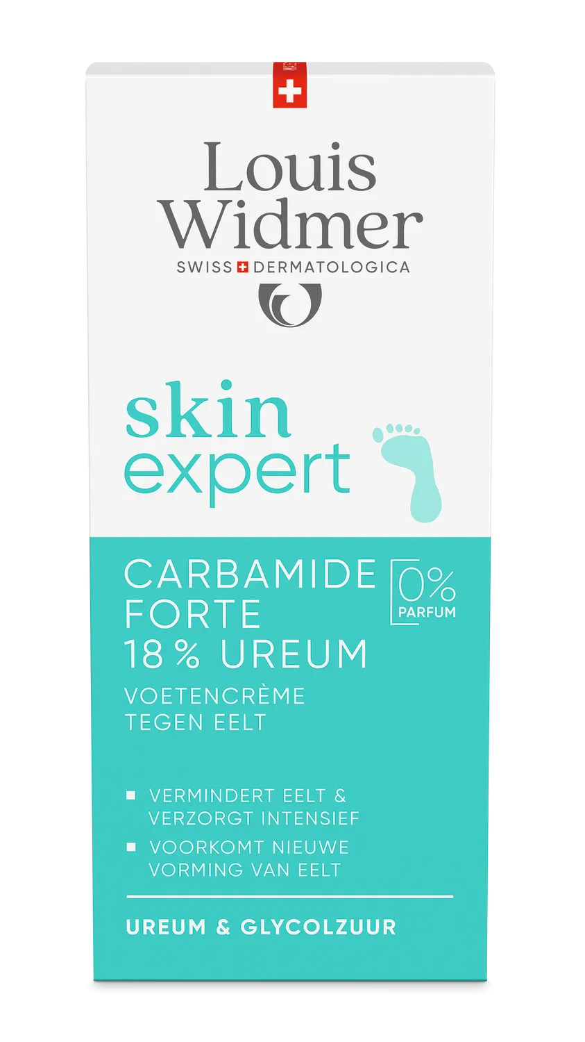 Louis Widmer Skinexpert Carbamide Forte 18 % Ureum Voetencrème tegen Eelt zonder Parfum (50 ml)