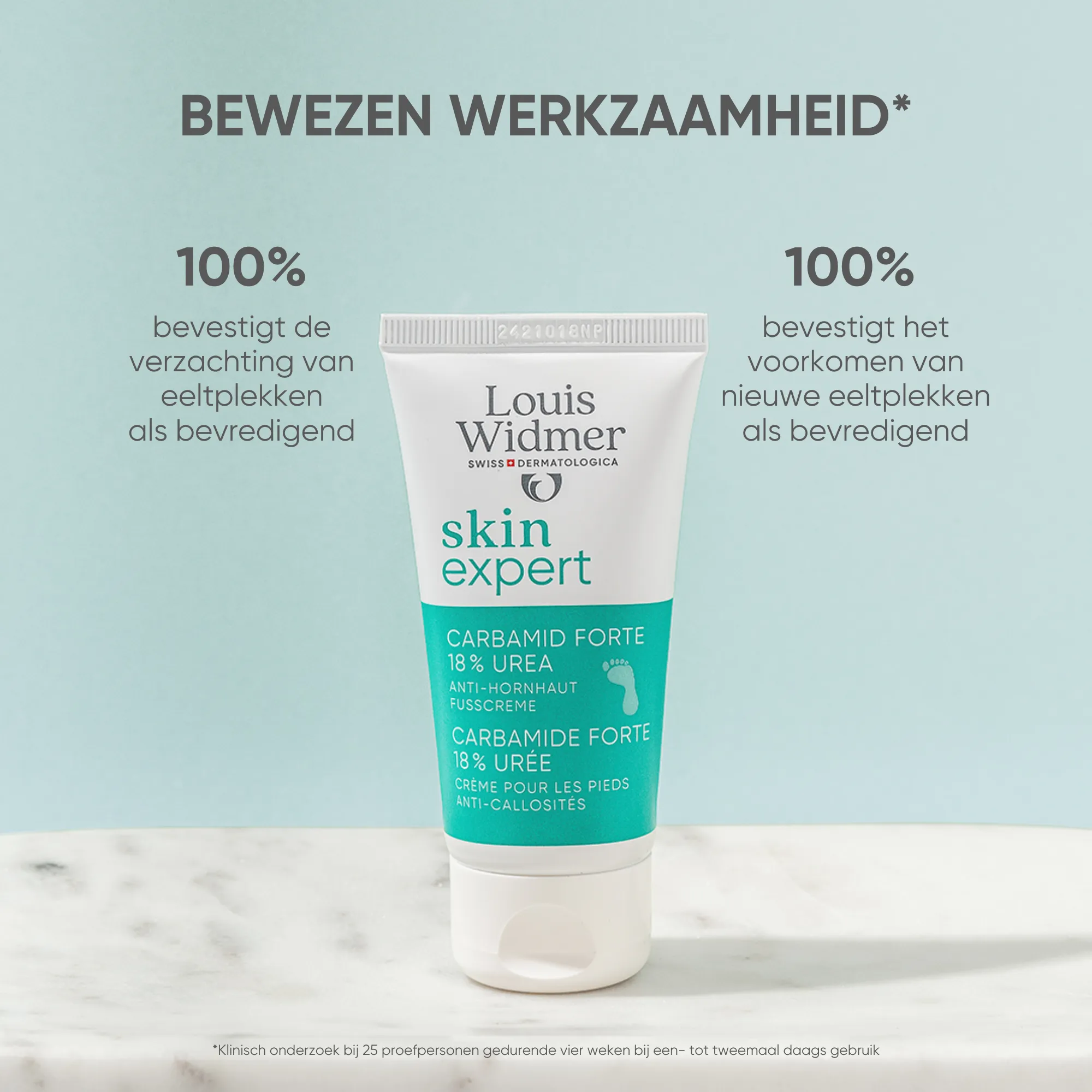 Louis Widmer Skinexpert Carbamide Forte 18 % Ureum Voetencrème tegen Eelt zonder Parfum (50 ml) - image 3