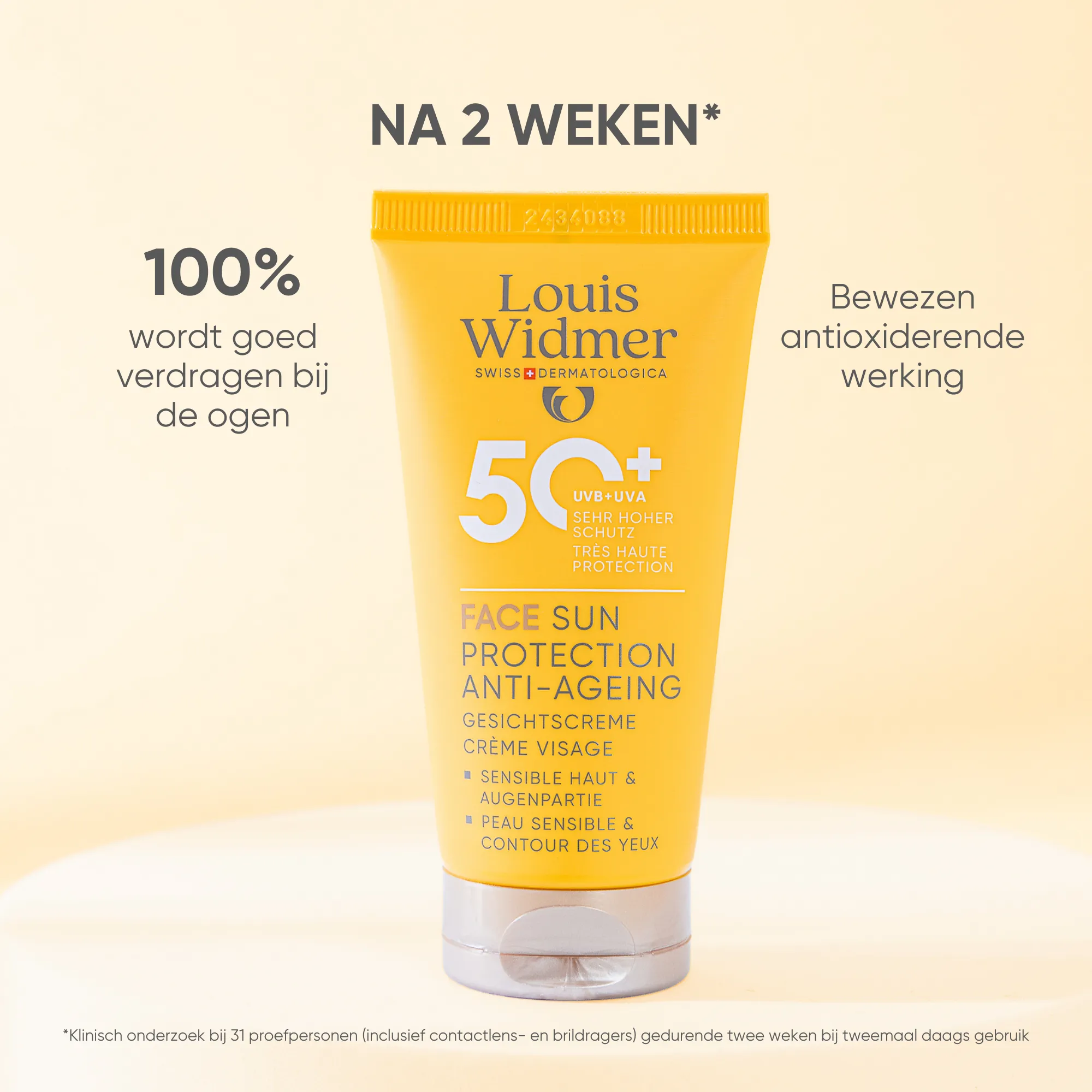 Louis Widmer Face Sun Protection Anti-ageing 50+ zonder Parfum (50 ml) - image 3