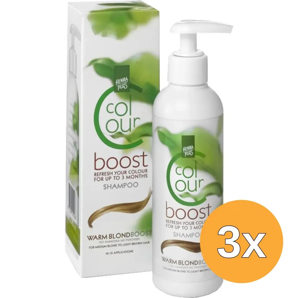 3x Hennaplus Colour boost warm blonde (200 ml)