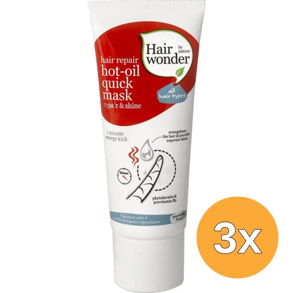 3x Hairwonder Hair Repair Hot Oil Quick Mask (100 ml)