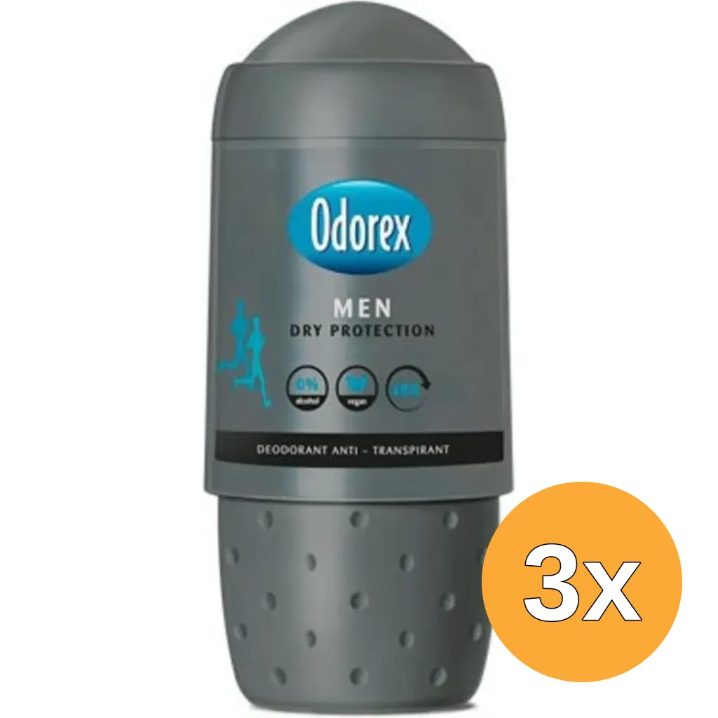 3x Odorex Deo Roll-on Men - Dry Protection (50 ml)