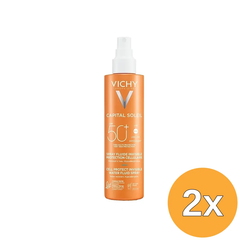 2x Vichy Capital Soleil Cell Protect Fluid Spray SPF50+ (200 ml)