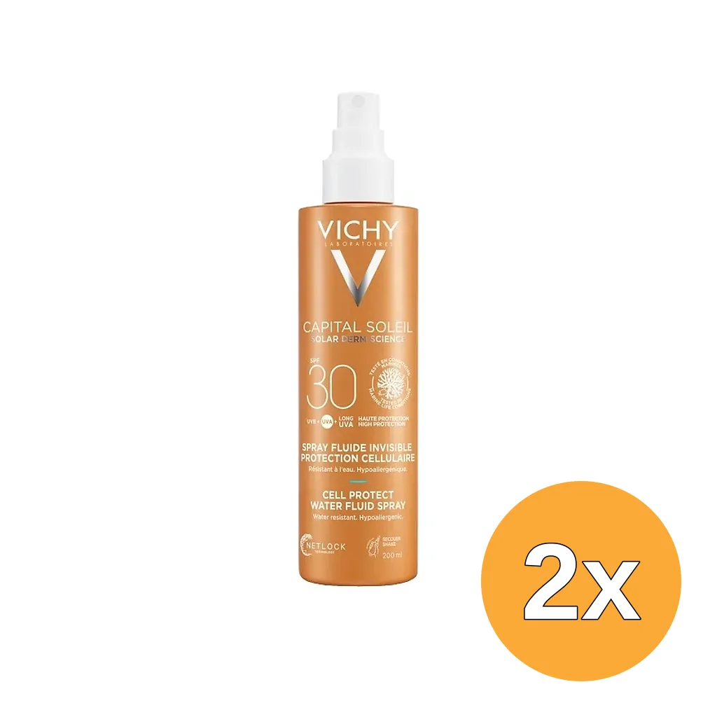2x Vichy Capital Soleil Cell Protect Water Fluid Spray SPF30 (200 ml)