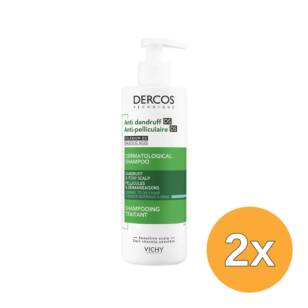 2x Vichy Dercos Anti-dandruff & Itchy Scalp Shampoo (390 ml)