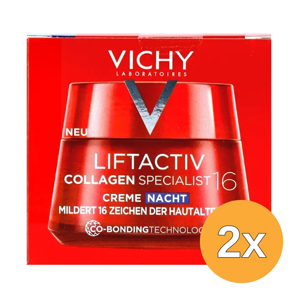 2x Vichy Liftactiv Collageen Specialist 16 Nachtcrème (50 ml)