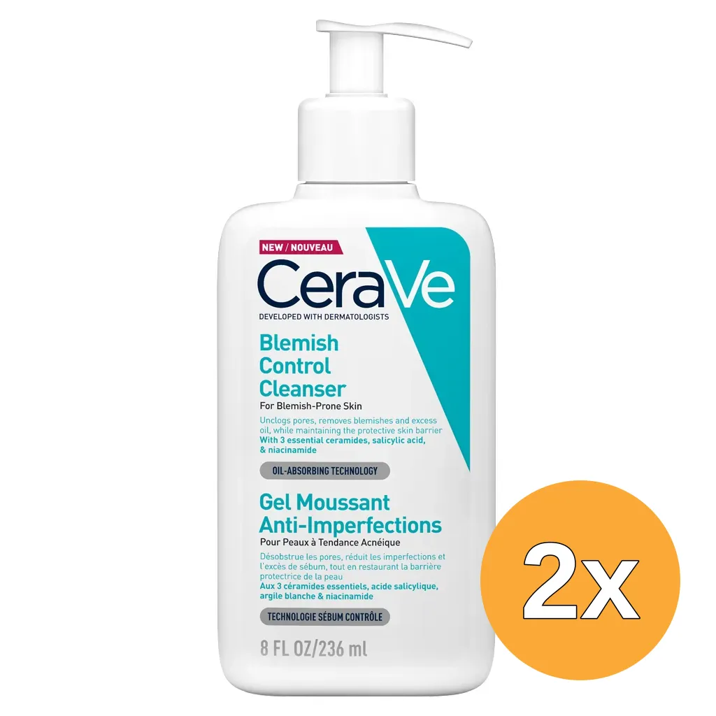 2x Cerave Anti-onzuiverheden Reinigingsgel (236 ml)