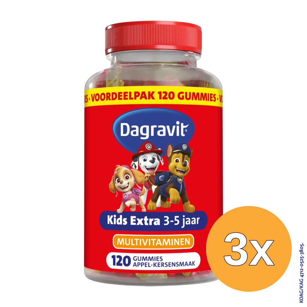 3x Dagravit Kids Multi 3-5 Jaar Paw Patrol (120 gummies)
