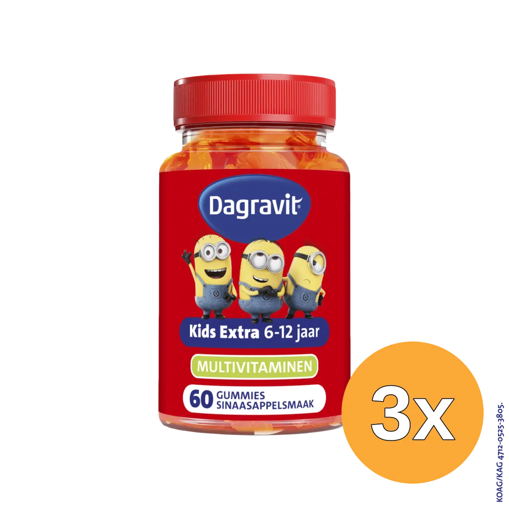 3x Dagravit Kids-Xtra Vitaminions Gums 6-12 Jaar (60 stuks)