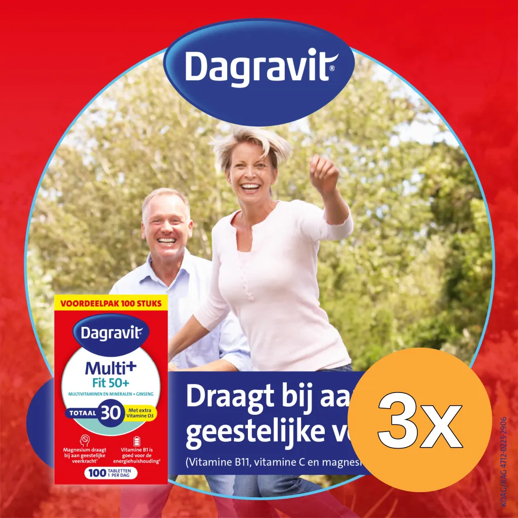 3x Dagravit Totaal 30 Vitaal 50+ Multivitaminen (100 tabletten)