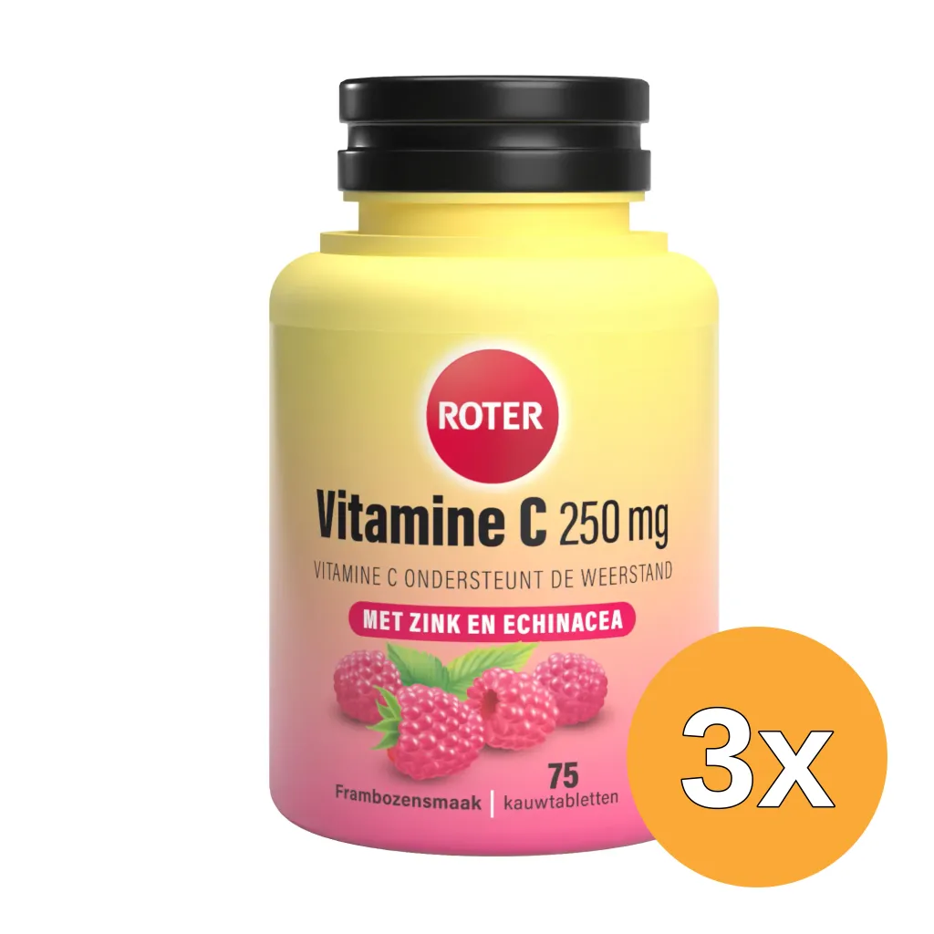 3x Roter Vitamine C weerstand forte 250 mg (75 kauwtabletten)
