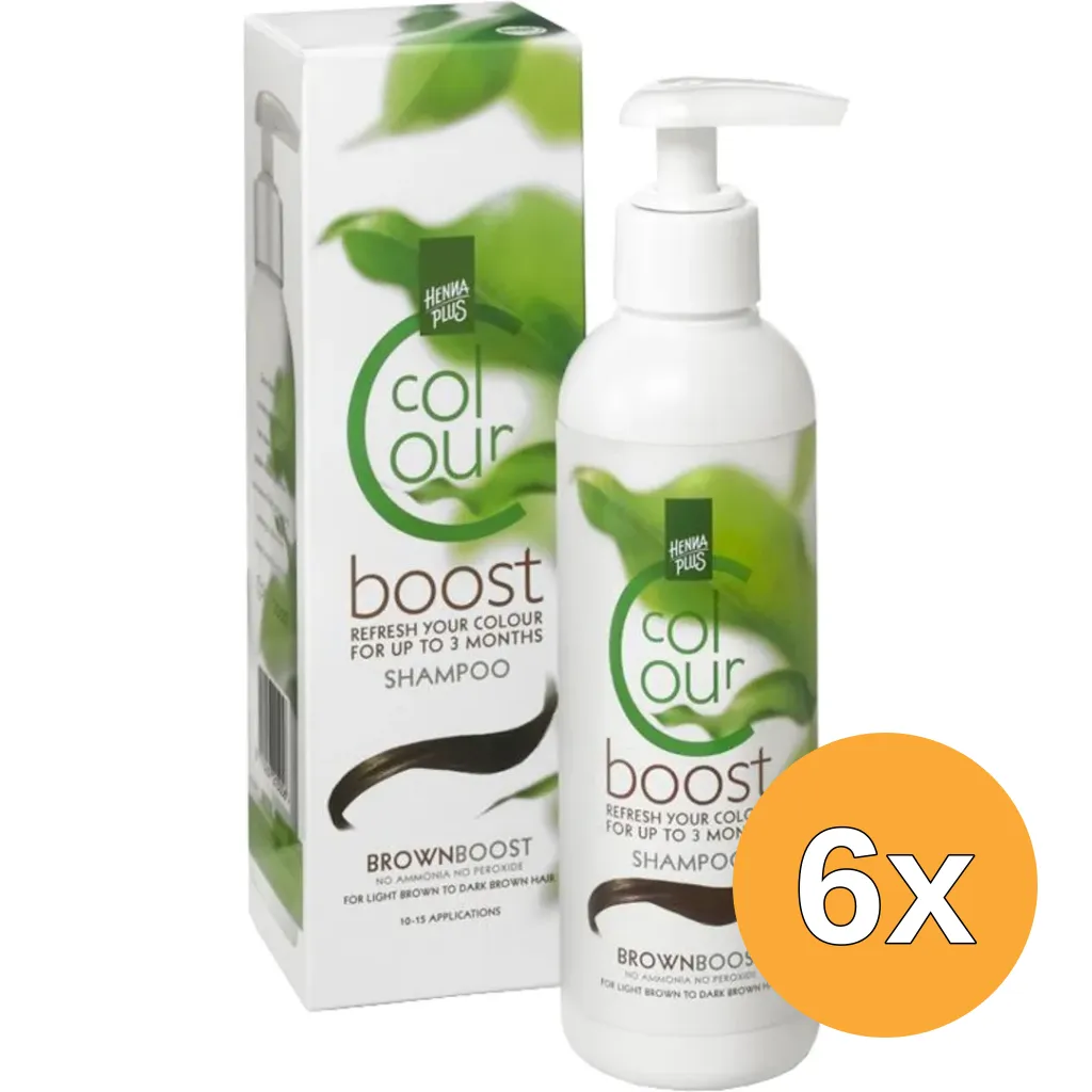 6x Hennaplus Colour boost brown (200 ml)