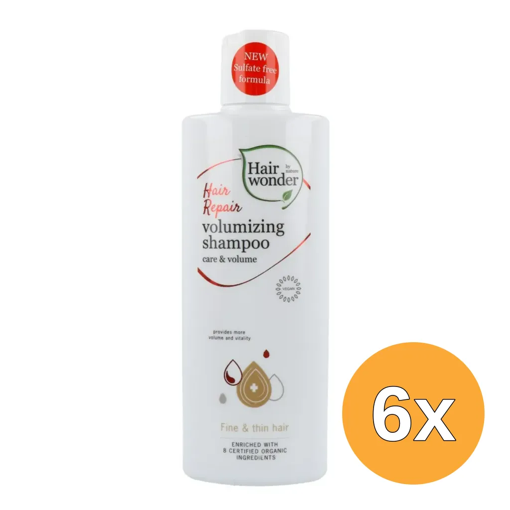 6x Hairwonder Hair repair shampoo volumizing (200 ml)