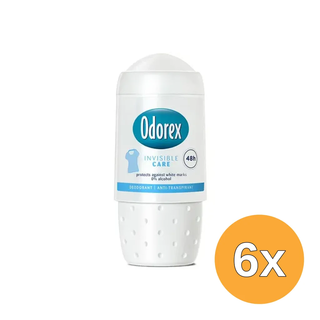 6x Odorex Body heat responsive roller invisible care (50 ml)