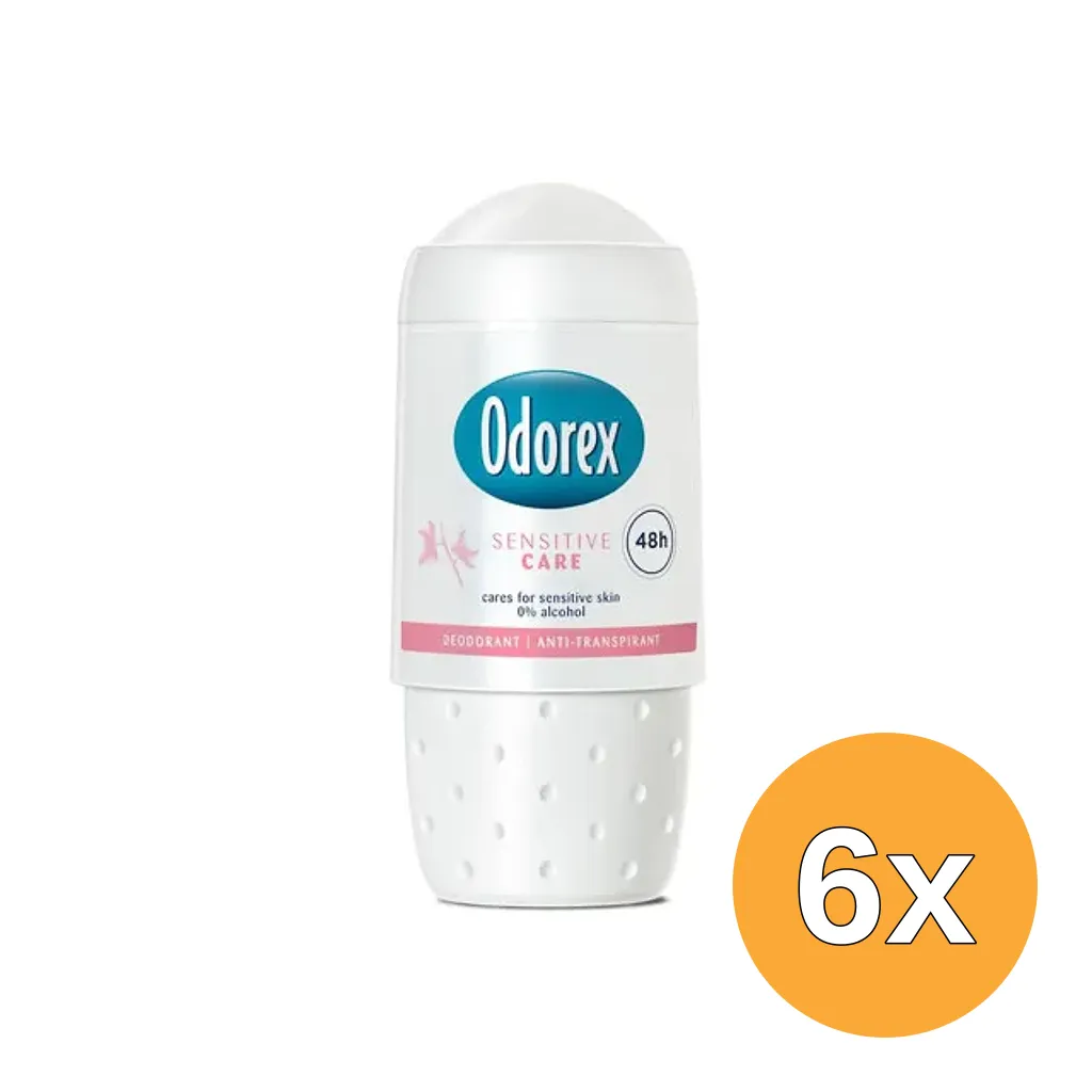 6x Odorex Body heat responsive roller sensitive care (50 ml)