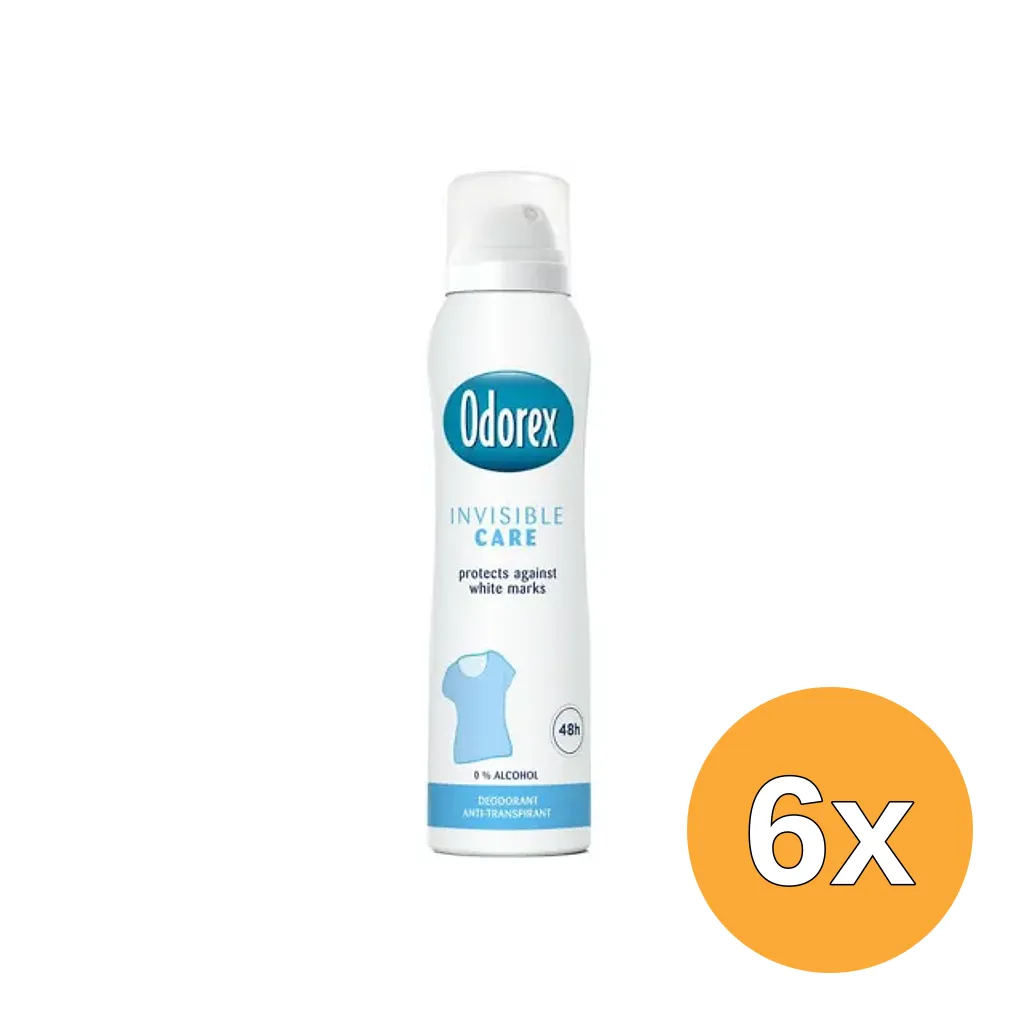 6x Odorex Body heat responsive spray invisible care (150 ml)