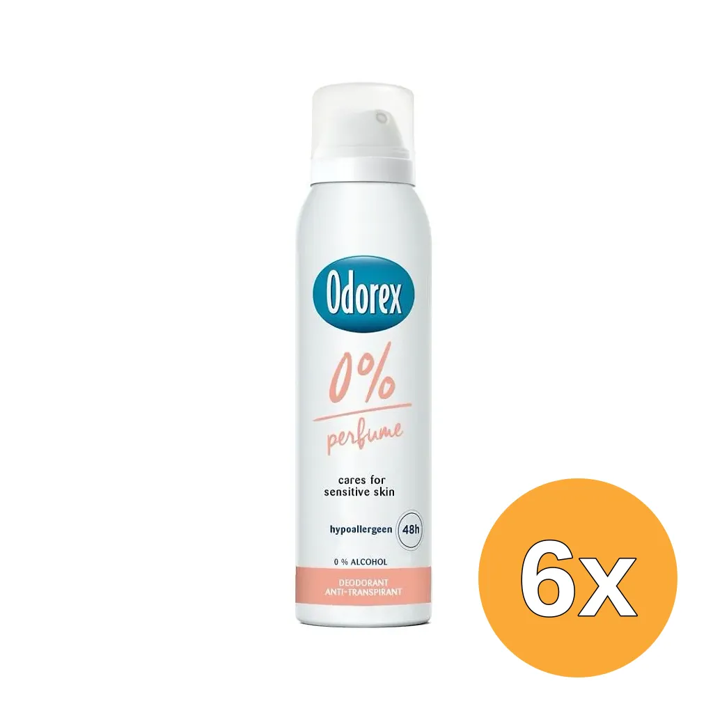6x Odorex Deodorant spray 0% (150 ml)