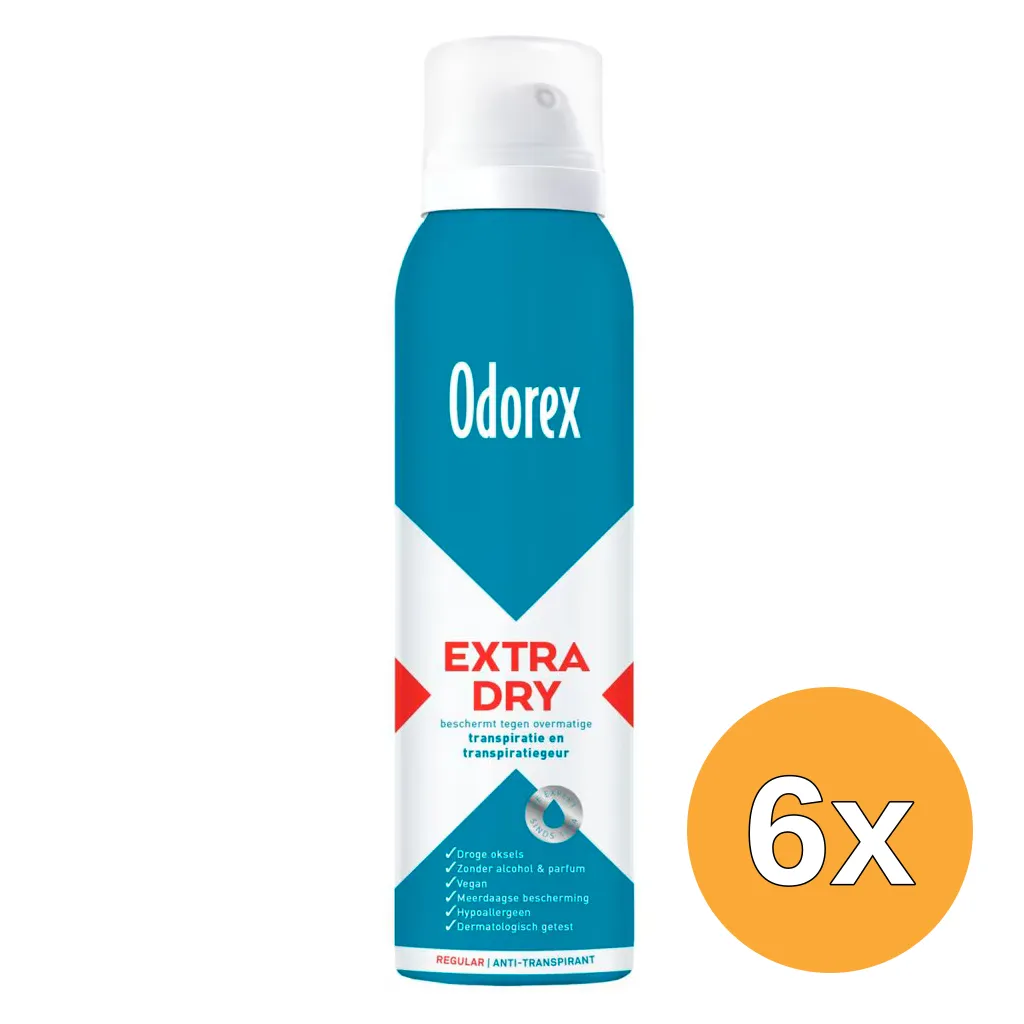 6x Odorex Extra Dry Deospray Regular (150 ml)