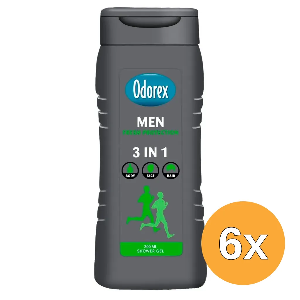 6x Odorex Showergel For Men Fresh Protection (300 ml)