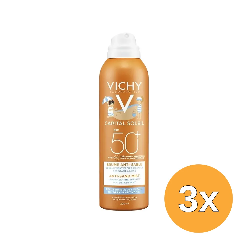 3x Vichy Capital Soleil Anti-sand Mist Children Sensitive SPF50+ (200 ml)