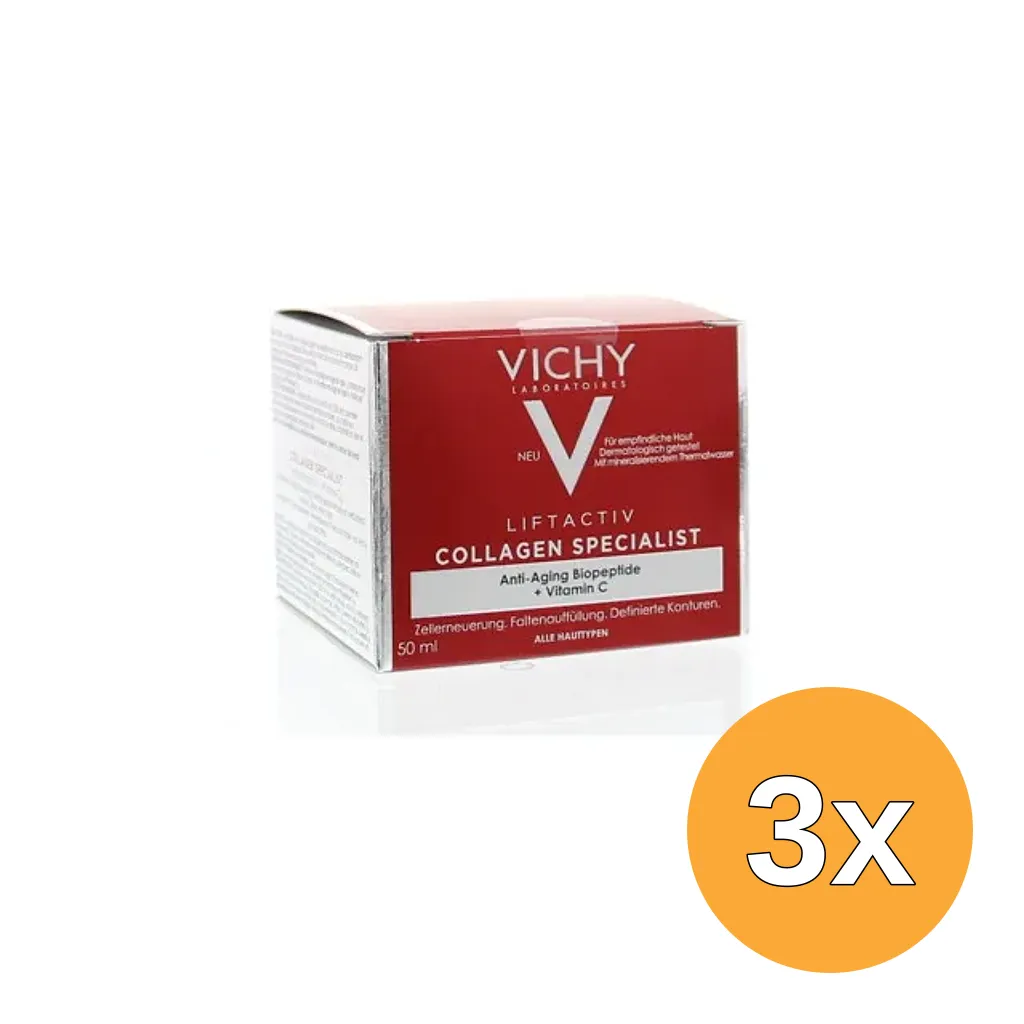 3x Vichy vichy liftactiv collag dagcrem (50 ml)