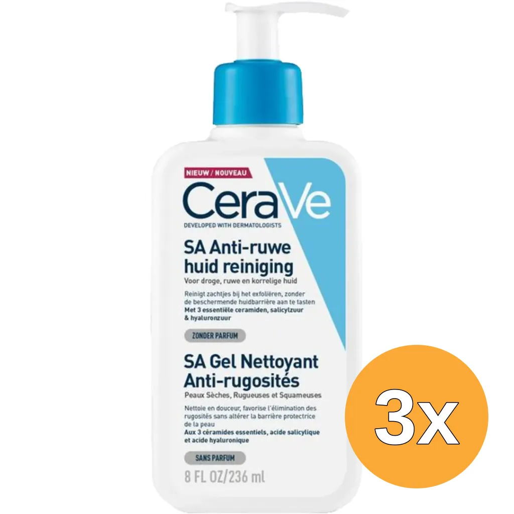 3x Cerave Anti ruwe huid reiniger (236 ml)