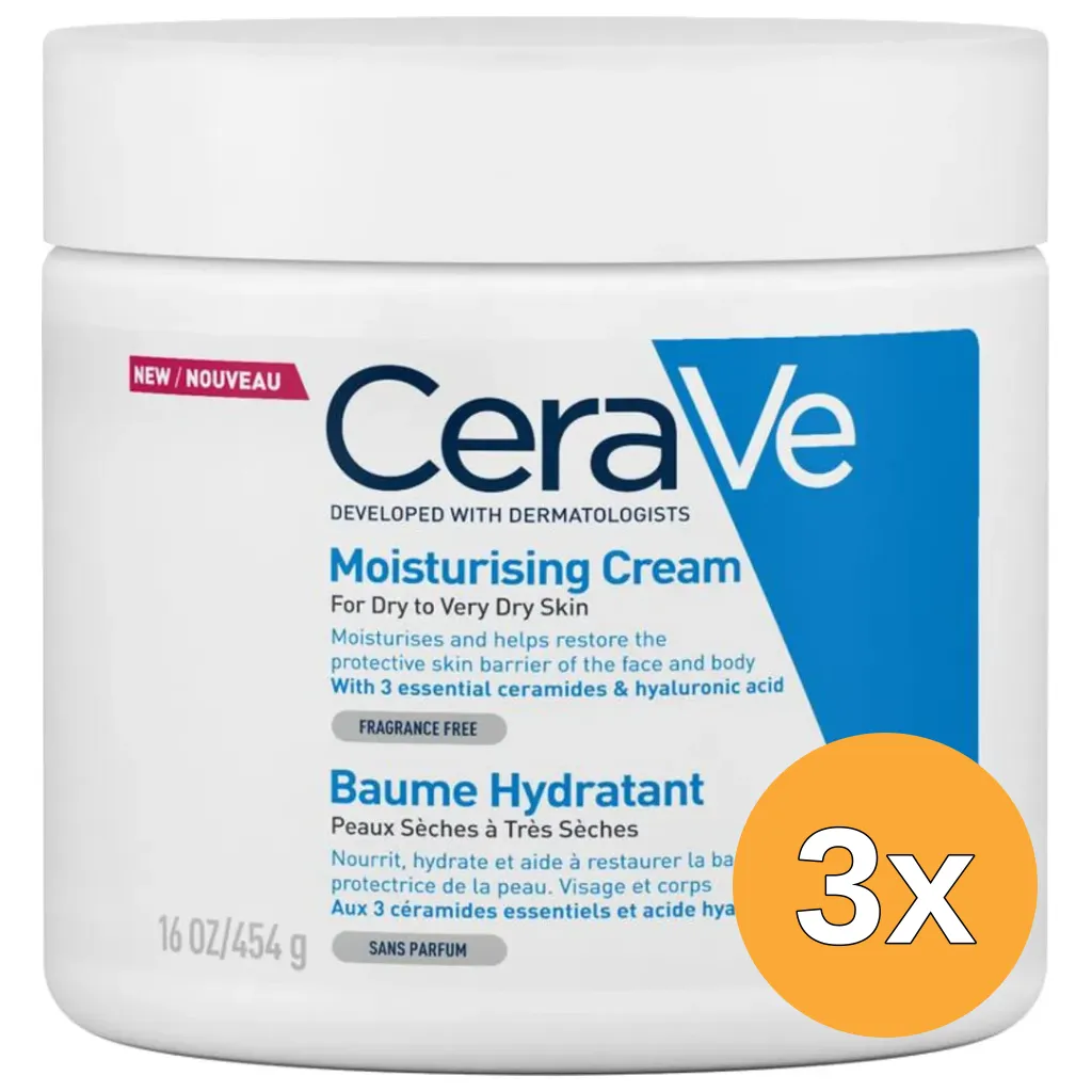 3x Cerave Hydraterende creme (454 gr)