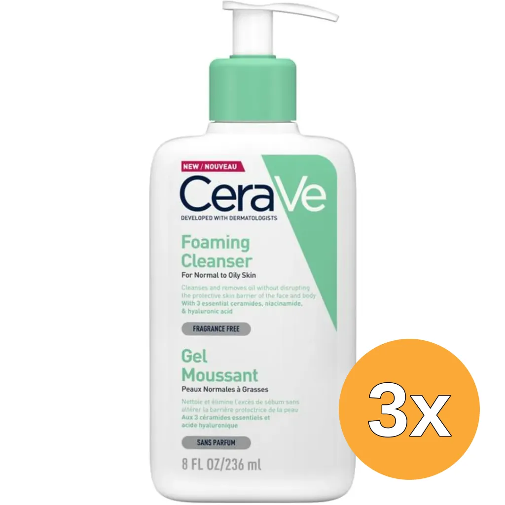 3x Cerave Reiniger schuimend (237 ml)