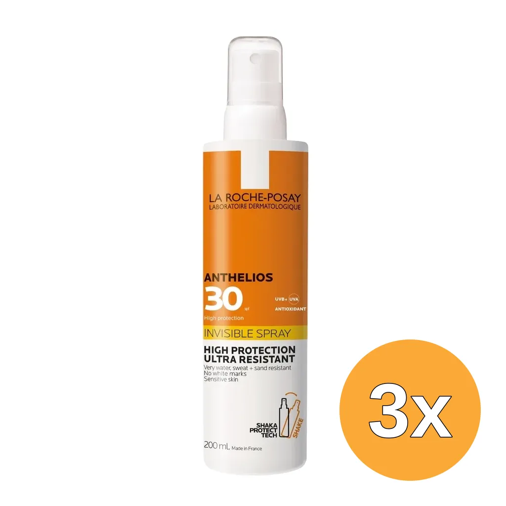 3x La Roche-Posay Anthelios Invisible Spray SPF30 (200 ml)