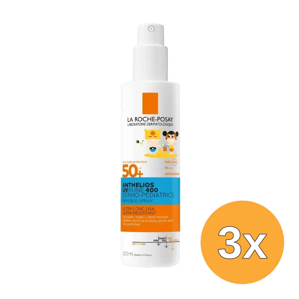 3x La Roche-Posay Anthelios Uvmune 400 Invisible Spray SPF50+ (200 ml)