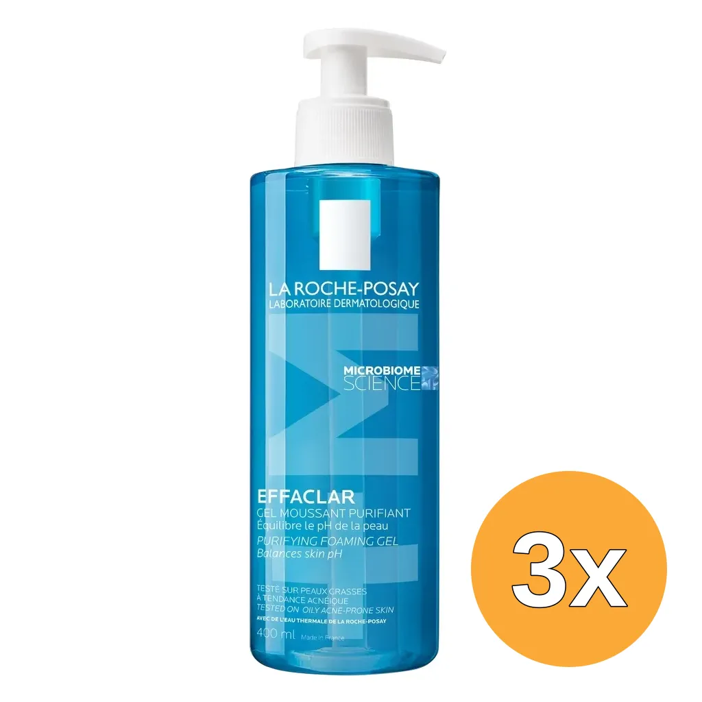 3x La Roche-Posay Effaclar Purifying Foaming Gel (400 ml)