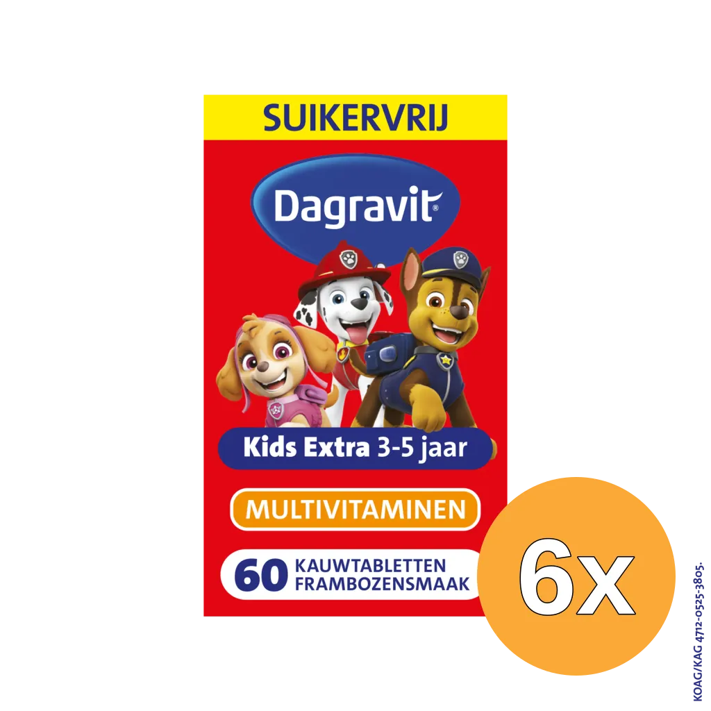 6x Dagravit Kids Extra 3-5 Jaar Multivitaminen (60 tabletten)