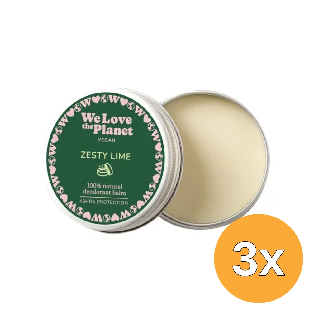 3x We Love The Planet Deodorant Balm - Zesty Lime (Vegan) (35 gr)