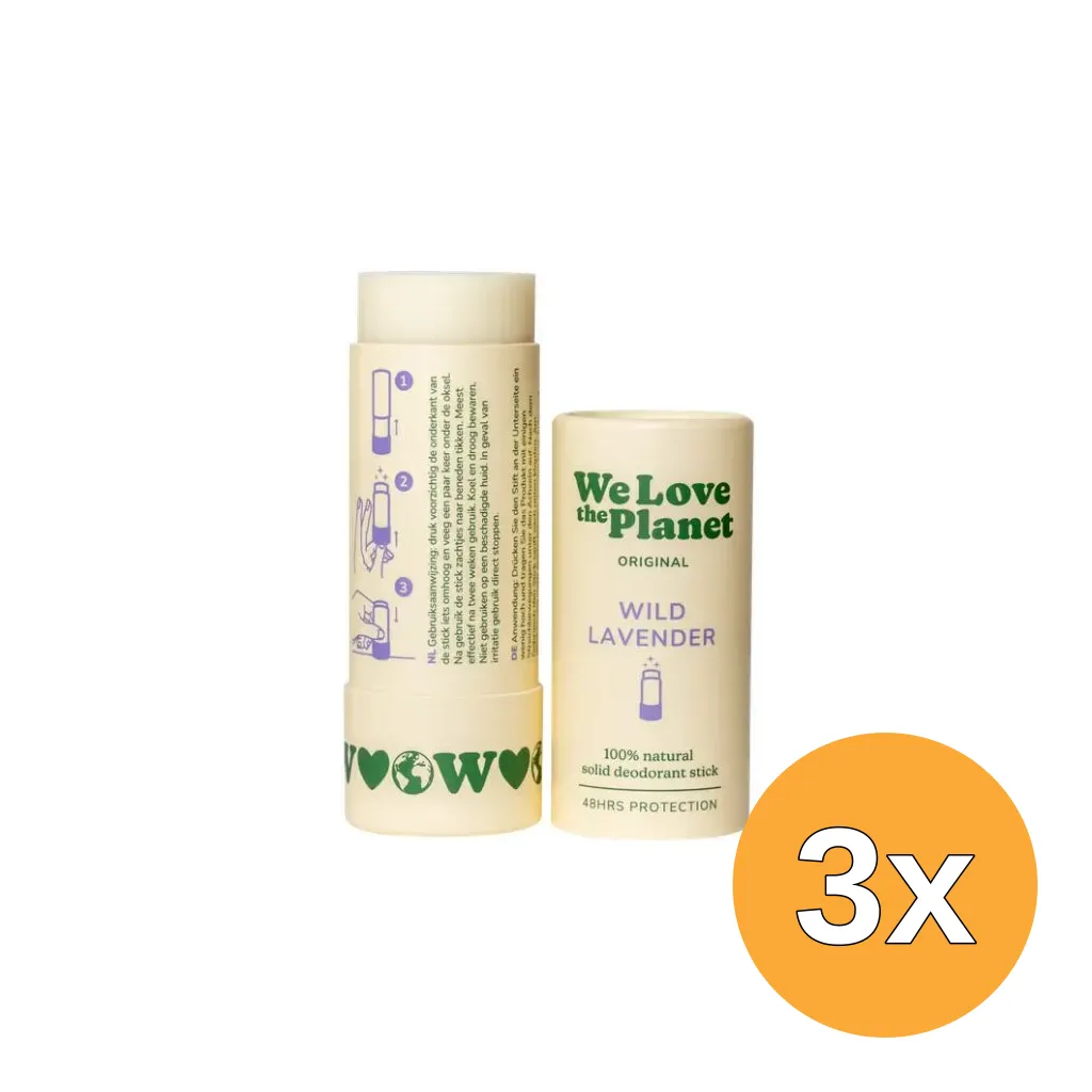 3x We Love The Planet Deodorant Stick - Wild Lavender (40 gr)