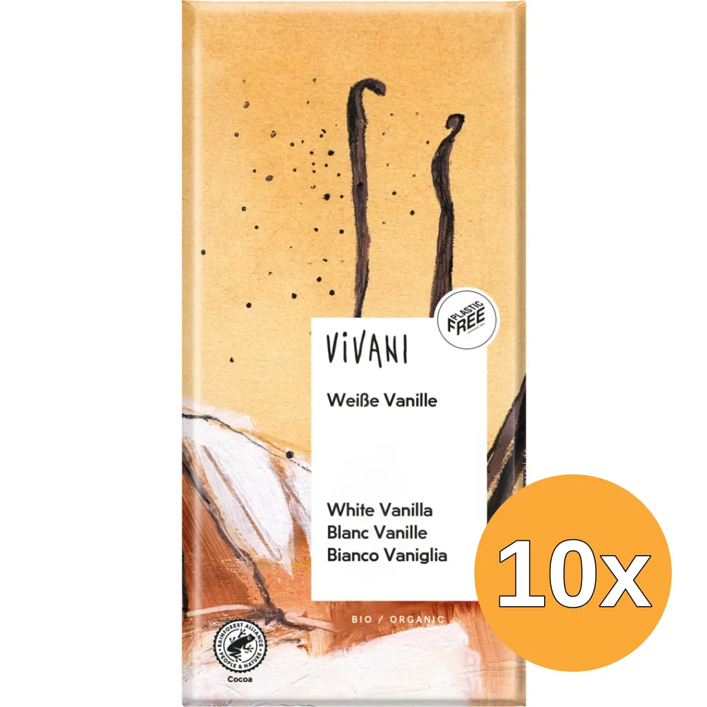 10x Vivani Chocolade Wit Vanille Bio (80 gr)