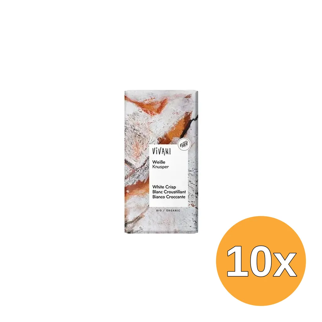 10x Vivani Chocolate Bar White Crisp (80 gr)
