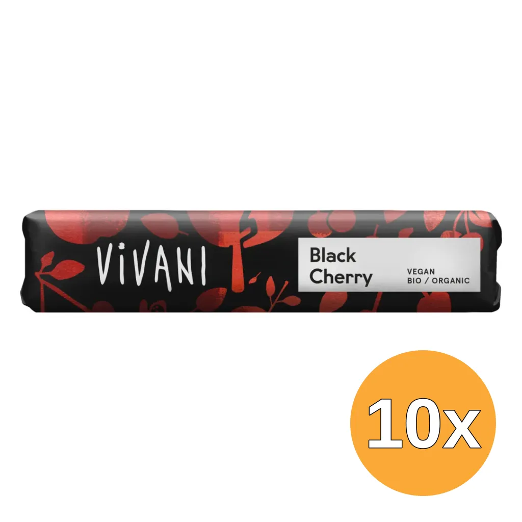 10x Vivani Chocolate To Go Black Cherry Vegan Bio (35 gr)