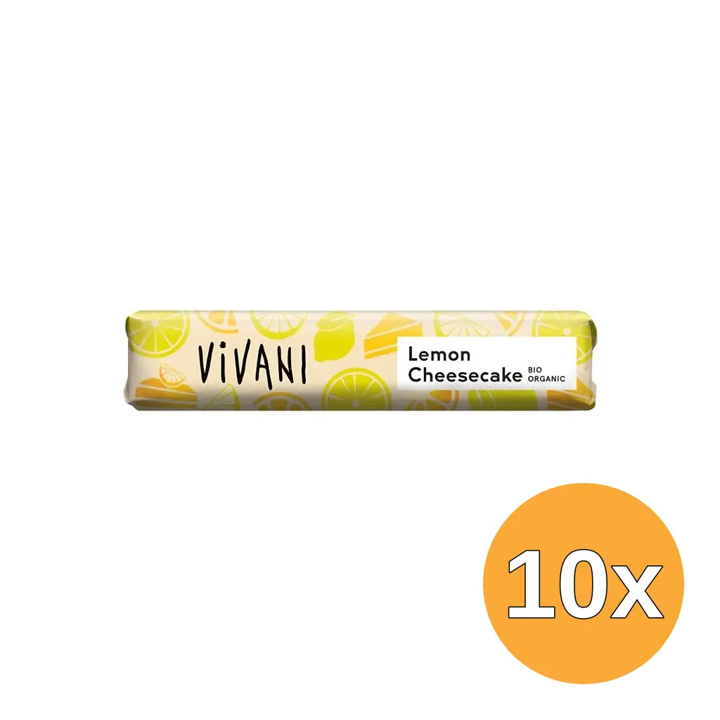 10x Vivani Chocolate To Go Lemon Cheesecake Bio (40 gr)